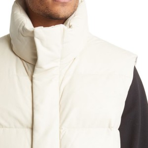 Winter Custom Solid Color Button Puffer Down Cotton Filled Vest foar manlju