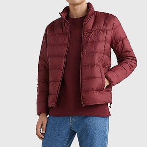 Polyester Classic Lightweight Solid Down Jacket Coat For Men Custom