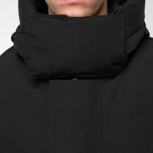 ODM Puffer Coat Mens Dengan Hood Jaket Katun Kerah Tinggi Musim Dingin