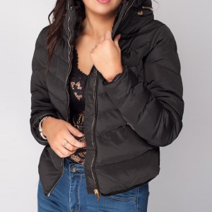 Slim Fit kokvilnas polsterēts mētelis sieviešu dūnu jaka ar kapuci Custom