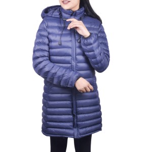 Custom Wholesale Women's Windproof Long Down Quilted Jacket