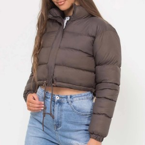 ຄຸນະພາບສູງ Puffer Cropped Cotton Padded Jacket Coat ສໍາລັບແມ່ຍິງ Custom