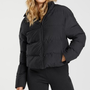 OEM Custom High Quality Jacket Cotton Padded Cropped Coat කාන්තාවන් සඳහා