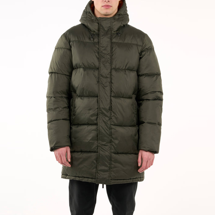 Mellor prezo para as chaquetas de abaixo - Chaqueta acolchada de plumón longa para homes máis cálida e personalizada con capucha - AIKA