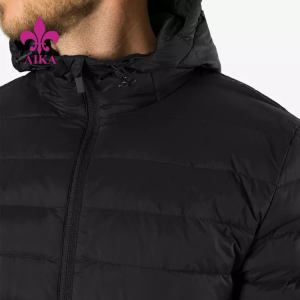 Jachete ușoare matlasate pentru bărbați, personalizate din fabrică, cu glugă