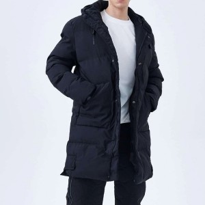 Abrigo acolchado de algodón Chaquetas de plumón hinchadas longas personalizadas con capucha para homes
