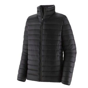 Men's Down Quilted Jacket 100% Polyester Woven Stand Collar Jackets Custom Wholesale