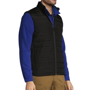 Chaleco de chaqueta relleno de plumón ligero de color sólido con logotipo de impresión personalizado para hombres
