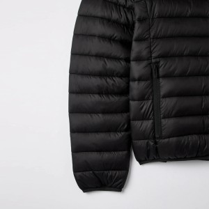 Xhaketë me kapuç për meshkuj, e lehtë dhe e lehtë, e mbushur me pambuk, kundër erës