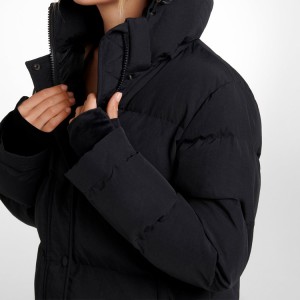 Женска пуфер јакна со качулка Прилагодено долг надолу палто Зима топло