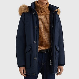 Jackets Down Fur Hood Custom Men's Removable Ji bo Zivistanê