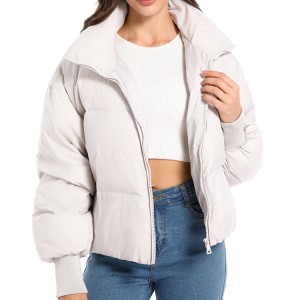 Desgaste del invierno de la capa de la chaqueta de la burbuja del algodón hinchado corto de las mujeres de encargo de la fábrica