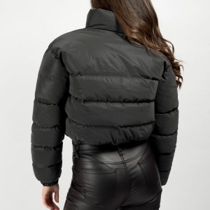 Anpassad jacka med kort puffer bomull för kvinnor för vintersport
