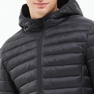 Custom Mens Windproof Lightweight Down Cotton tije Jacket Coat Bi Hood