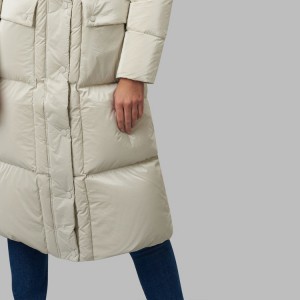 Dámská extra dlouhá bavlněná vycpaná bunda s kapucí OEM Custom