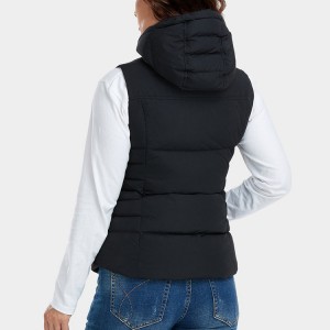 Factory OEM Custom Outdoor Active Cotton Filled Hooded Puffer Vest Womens