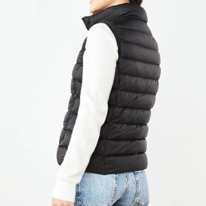 OEM Custom Women's Light Packable Quilted Puffer Down Vest With Pockets
