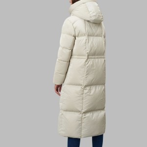 Womens Extra Long Cotton Padded Down Puffer Jacket With Hood OEM Custom