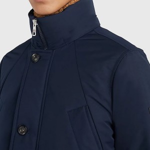 कस्टम पुरुषों की सर्दियों के लिए हटाने योग्य फर हुड कपास नीचे जैकेट