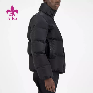 Men's Down Jacket Winter Stand-Up Collar Cotton Fillfed Thick Coat Custom