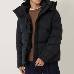 Custom Removable Hood Down Jacket Mens Waterproof Cotton Padded Coat Tsika
