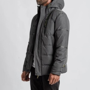 Pasadyang Logo Men's Down Jacket Pure Color Classic Down Coat With Hood Wholesale
