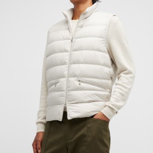 Custom Wholesale Outdoor Two-way Zipper Waterproof Pure Puffer Vest эркектер үчүн