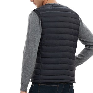 Custom na Oround Neck Button Up Lightweight Quilted Jacket Vest Para sa Mga Lalaki