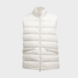 Custom Wholesale Outdoor Two-way Zipper Waterproof Pure Puffer Vest For Men