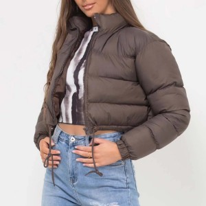 Hochwertige Puffer Cropped Cotton Padded Jacket Coat für Damen Custom