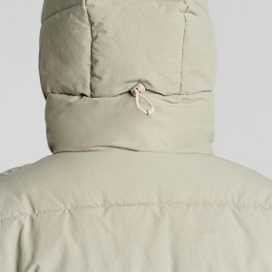 Abrigo de inverno de manga longa con cremalleira completa para mulleres