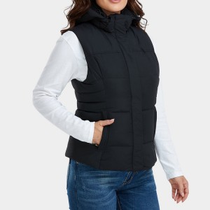 Factory OEM Custom Outdoor Active Thonje Wodzaza ndi hooded Puffer Vest Womens