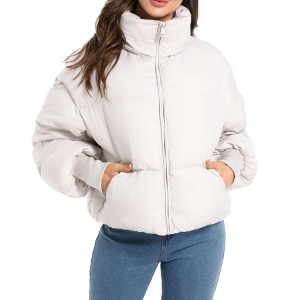 Abrigo de chaqueta de burbulla con recheo de algodón hinchado para mulleres personalizados de fábrica