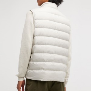 Custom Wholesale Outdoor Two-way Zipper Waterproof Pure Puffer Vest Para sa Mga Lalaki
