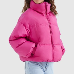 Jaqueta curta puffer down casaco feminino tamanho grande personalizado para inverno