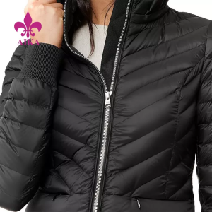 OEM prilagođeni logotip Ženska puhasta jakna s kapuljačom