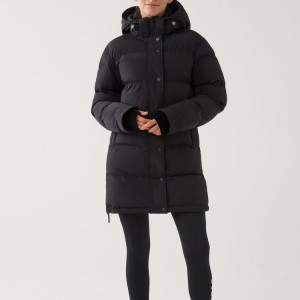 Женска пуфер јакна со качулка Прилагодено долг надолу палто Зима топло