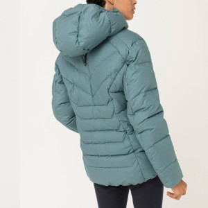 Lady Cotton Quilted Jacket Bubble Coat mei kap foar froulju Winter Customize
