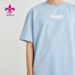 2021 Sommerklær 100 bomull ensfarget blank t-skjorte med rund hals tilpasset trykk for menn