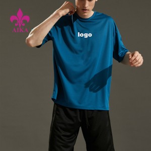 Custom Logo Printing Kortärmad Vanligt Gym Sport Blank Polyester Fitness T-shirts för man