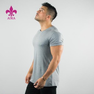 Bluza sportive OEM me cilësi të lartë Prodhuesi i veshjeve sportive me këmisha pambuku elastik për meshkuj me përshtatje të hollë