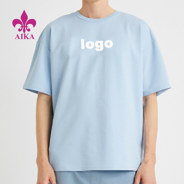 Rabatpris Træningsbukser - 2021 Sommertøj 100 bomuld ensfarvet blank T-shirt med rund hals Brugerdefineret tryk til mænd – AIKA