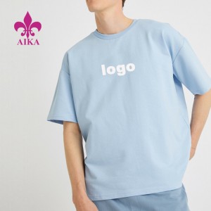 2021 Sommerklær 100 bomull ensfarget blank t-skjorte med rund hals tilpasset trykk for menn