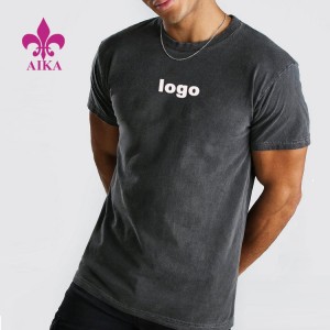 Hot Sell Private Label Mens kmiem qosra Overdyed Street Ilbes Custom Blank Qoton T shirts