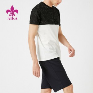 Tričko nového stylu 2021 – Letní oblečení na cvičení Proti žmolkování Barevné prázdné Bronzující Tričko OEM Stříkaný potisk pro muže – AIKA