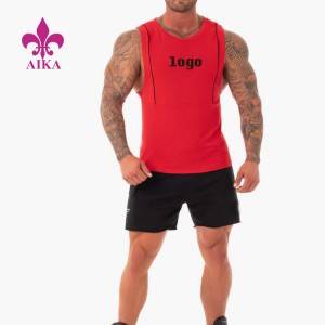 Tank Top Gym sing dirancang kanthi apik – Hot Sale Cotton Body Building Men Gym Stringer Logo Kustom Sportswear Tank Top – AIKA