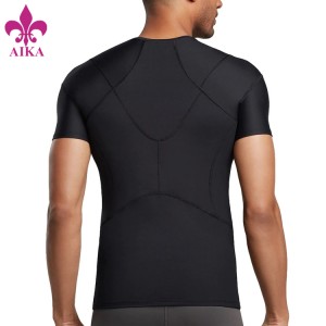 Wholesale Clothing Gym Wear Top Workout Nylon Spandex Muscle Men Compression Gym t Shirt