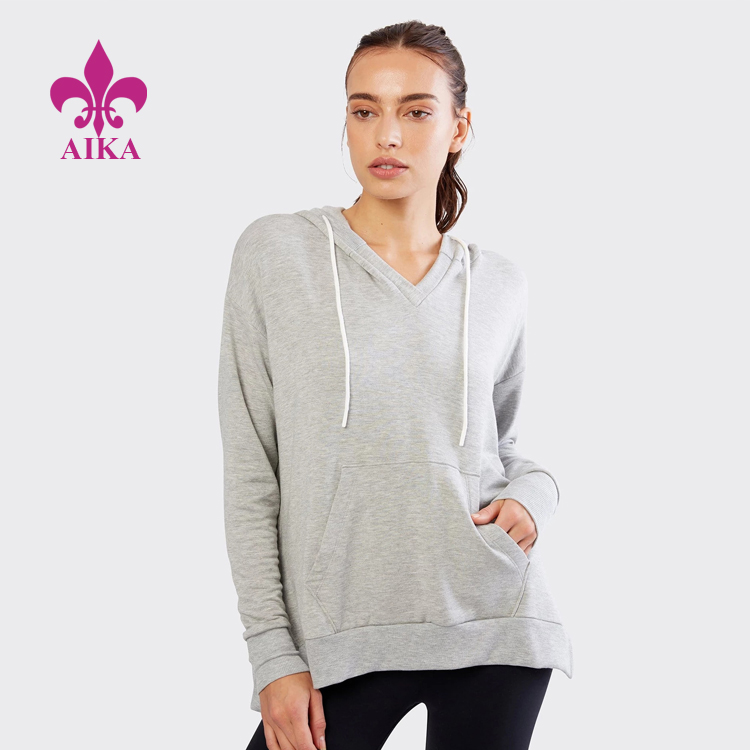 Women Sports Wear Relaxed Fit Super Soft Fleece Side Slit Maddie Hoodie Pullover