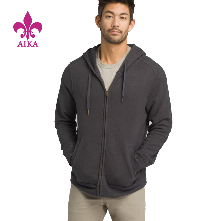 Beste verkoop op maat gemaakte comfortabele katoenen polyester fleece-stijl hoodies met ritssluiting voor heren