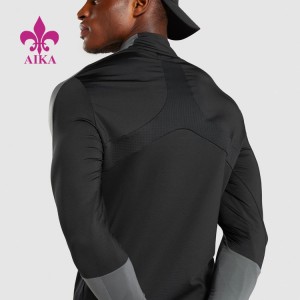 Mashati Ovala Amuna Ogulitsa Half Zip Long Sleeve Moisture Wicking Compression Gym T Shirts